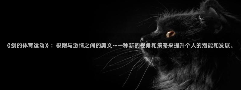 678体育：《剑的体育运动》：极限与激情之间的奥义--一种新的视角和策略来提升个人的潜能和发展。